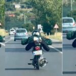 d 650 karayolunda motosikletini uzerine yatarak surdu o anlar kamerada 6b788997a4c7