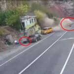 dagdan kopan kaya parcasinda son anda kurtuldu o anlar kamerada 3ee6b24a3df2