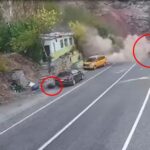 dagdan kopan kaya parcasinda son anda kurtuldu o anlar kamerada 5535a262e4cf