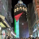 istanbul galata kulesine filistin bayragi yansitildi b84bbf1216e4