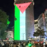 istanbul galata kulesine filistin bayragi yansitildi de083d3399fa