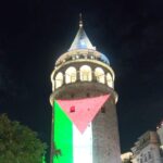 istanbul galata kulesine filistin bayragi yansitildi ec7203e216a0