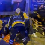 istanbul sultanbeylide tirla carpisan motosikletteki 2 kisi agir yaralandi kaza ani kamerada e1c2cad10893