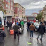 motosiklet ile otomobilin carpistigi kaza kamerada 2 yarali 7254f75ed1f0