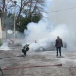 otomobili alev alan surucu yangin tibbi oksijen dolum yapildigi anda cevreye yayilan gaz nedeniyle cikti 45913a8196df
