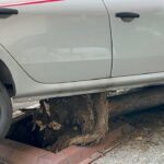 surucusunun yayaya carpmamak icin manevra yaptigi otomobil kaldirima cikti o anlar kamerada 8d3cea53f244