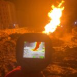 Doğalgaz Kaçağı Yangını, İki İşçiyi Yaraladı! 2 hatayda alt yapi calismasinda hasar goren dogalgaz borusu alev aldi 2 yarali 0028589f309e