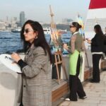 Kız Kulesi'nde Öğretmenler Günü'ne Özel Resim Etkinliği Gerçekleştirildi 3 istanbul 30 ogretmen kiz kulesinden istanbulu resmetti 805b56eea377