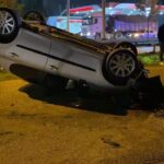 Bursa'nın İnegöl ilçesinde otomobil takla attı, iki yaralı var 1 kontrolden cikan otomobil ters dondu 2 yarali 5f8166a41c03