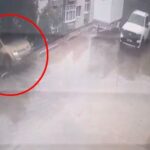 otomobilini yanlislikla geri vitese alinca 7 metre yukseklikten dustu kaza ani kamerada 122331bbde88