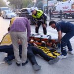 yayaya carpmamak icin fren yapinca devrilen motosikletin surucusu yaralandi 69ec23b0727e
