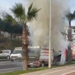 Ordu'da Seyir Halindeki Kamyonet Alev Alev Yandı, Kullanılamaz Hale Geldi 2 hareket halindeyken motor kismindan alev alan kamyonet yandi eea86b90eef0