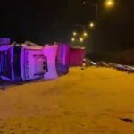 misir yuklu kamyon devrildi 1 yarali fec9267c0a6c