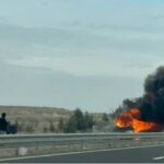 seyir halindeki otobuste yangin cikti yolcular tahliye edildi 924272ae851d