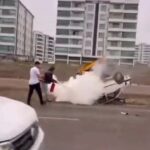 diyarbakirda takla atan otomobil yandi surucu yaralandi 59fe53cc6165