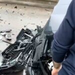 istanbul cekmekoyde giselerde beton bariyere carpan otomobilin surucusu yaralandi guvenlik kamerasi bbb4f6395c01