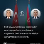 bakan guler azerbaycan savunma bakani hasanov ile telefonda gorustu 18f2ef759126