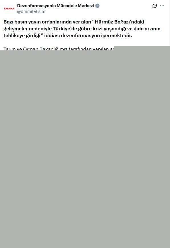 DMM: Gübre krizi iddiası dezenformasyon içermektedir 1 dmm gubre krizi iddiasi dezenformasyon icermektedir baf78fe60eb2